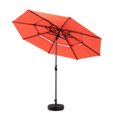 Aluminium 10ft 3-Tier Auto-Tilt Outdoor Patio Umbrella - Orange