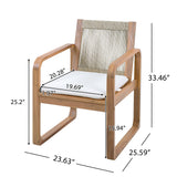 2-Piece Outdoor Dining Chairs Set: Acacia Wood with Rope Back