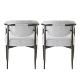 Modern Dining Chairs Set of 2 with Bronze Iron Frame