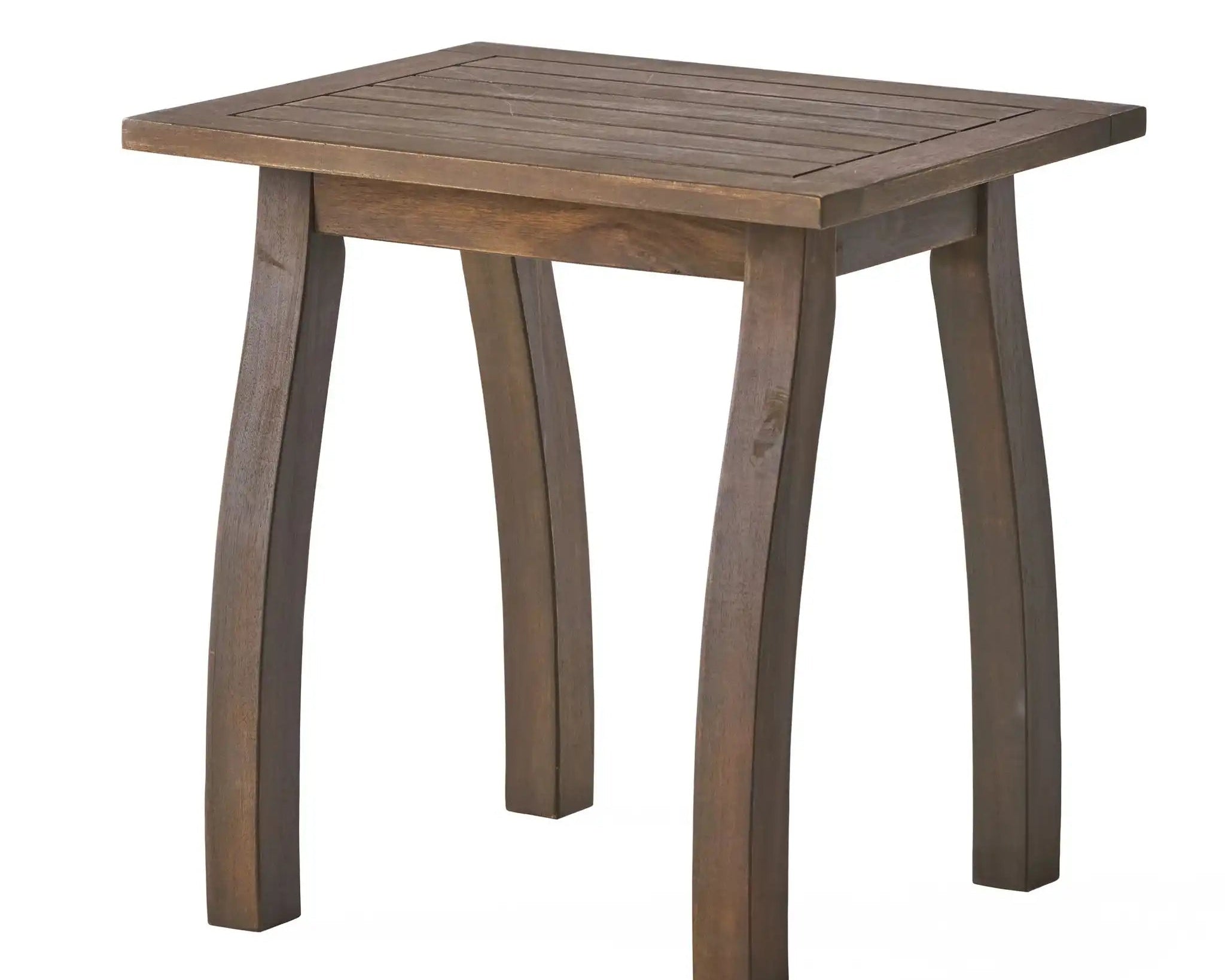 Kinesis Outdoor Side Table With Slatted Top and Wood Frame