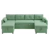 U-Shaped Sectional Sofa Bed With Storage And USB Ports