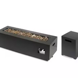 RECTANGULAT IRON FIRE PIT-50 000BTU WITH TANK HOLDER