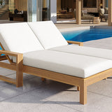 TREXM Outdoor Double Lounge Chair with 5-Position Adjustable Backrest