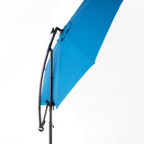 10ft Solar LED Offset Hanging Market Patio Umbrella in Dark Blue
