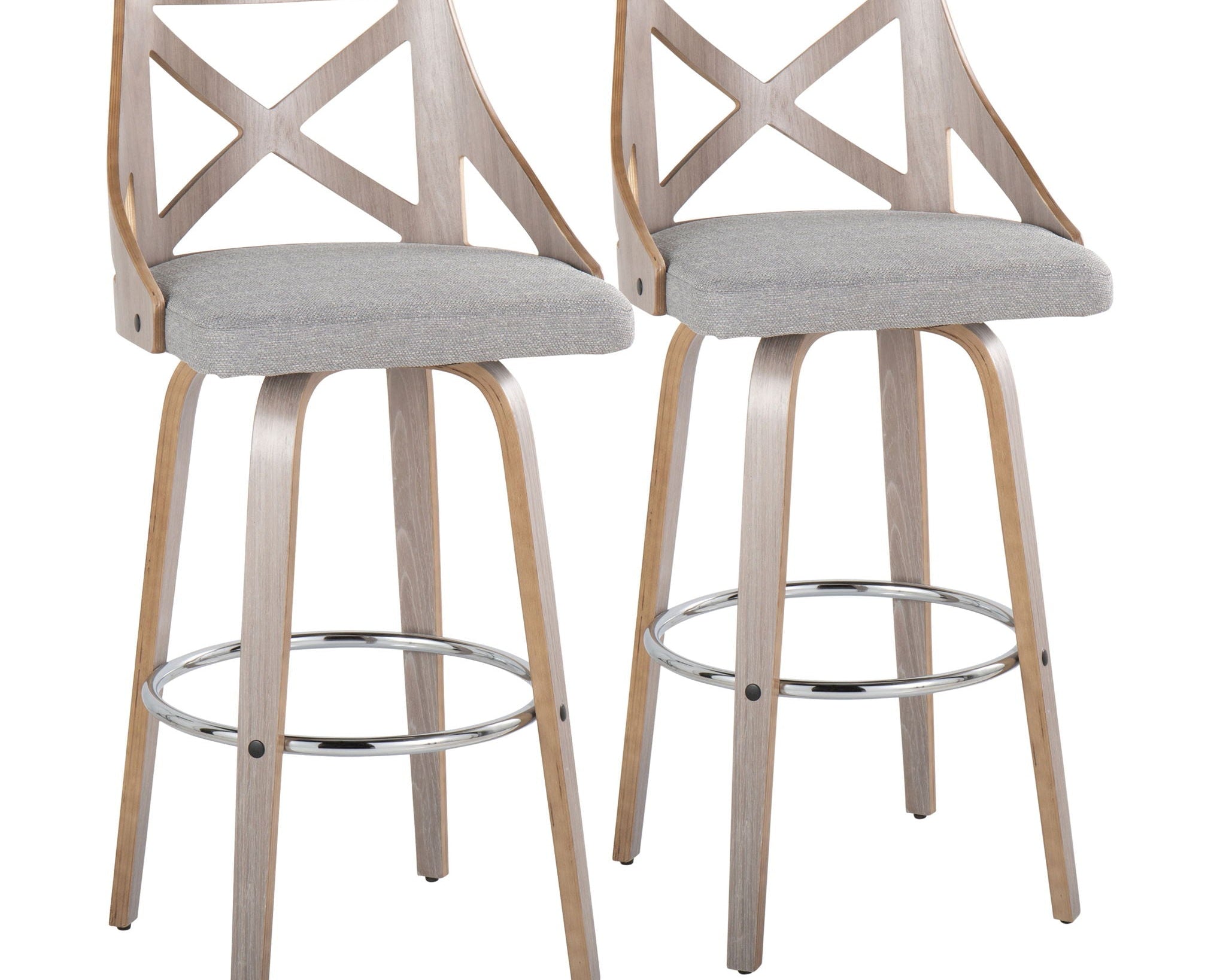 Charlotte - Farmhouse Fixed Height Bar Stool With Round Footrest (Set of 2)