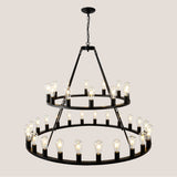 52 Inch Black Wagon Wheel Chandelier, 36-Lights