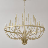 36-Light Gold Industrial Iron Candle Chandelier