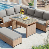TOMAX 5-Piece Outdoor Patio Rattan Sofa Set