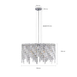 24" Luxurious Round Silver Crystal Chandelier