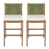 Outdoor Acacia Wood Bar Stools (Set of 2)