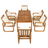 7 Piece Outdoor Patio Dining Set With Removable Cushions