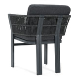 7 Piece Outdoor Dining Set With Table And 6 Chairs - Black / Teak / Gray