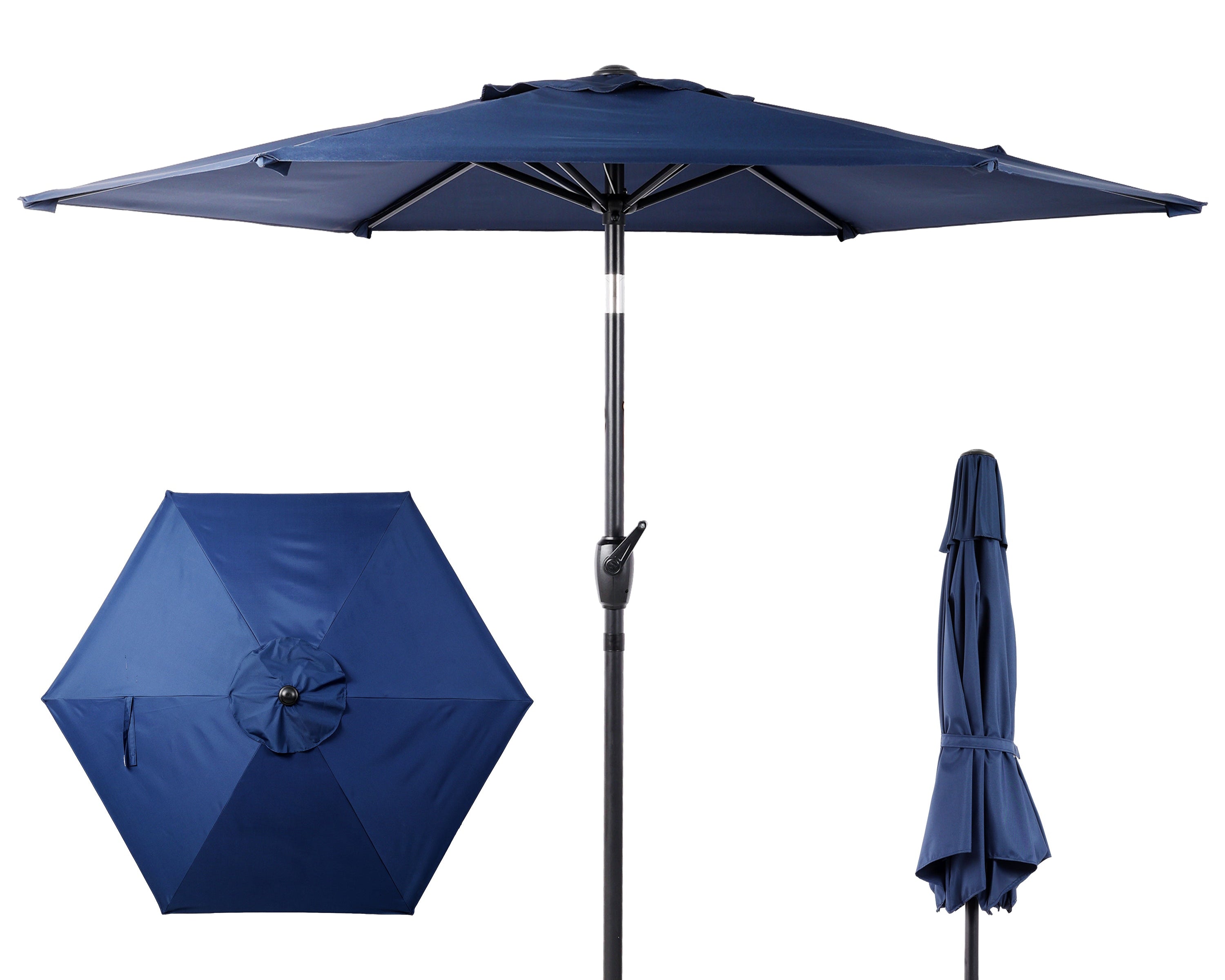 10FT Patio Umbrella with Push Button Tilt and Crank Mechanism