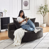55''L Chenille Foam Single Swivel Chair