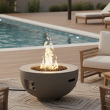 Outdoor Round Propane Fire Pit Table 28-inch, 40,000 BTU