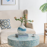 Unique Capiz Coffee Table & Pedestal Base