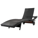 Patio Wicker Chaise Lounge Chairs Set of 2