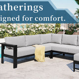 U_Style U-Shaped Outdoor Sectional Sofa Set