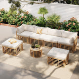 All-Weather 7-Piece Rattan Outdoor Sectional Sofa Set