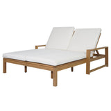 TREXM Outdoor Double Lounge Chair with 5-Position Adjustable Backrest