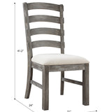 Upholstered Dining Chairs (Set of 2) - Brown - Wood