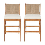 Outdoor Acacia Wood Bar Stools (Set of 2)