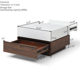 Rotating Coffee Table with 2 Drawers