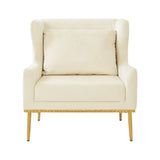 Elegant Curved Armrest Accent Armchair