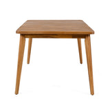 Outdoor Dining Set with Acacia Wood Table and 4 Chairs, Beige