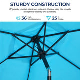 Umbrella With Crank Lift & Tilt, UV-Resistant Canopy For Patio
