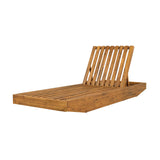 Modern Acacia Wood Outdoor Chaise Lounge