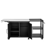 K&K 76.6' Outdoor Grill Cart with Storage Cabinet