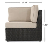 Santa Cruz - 8 Piece Outdoor Sectional Set - Dark Brown