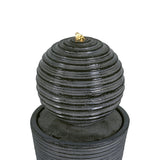 31.5' Tall Striped Concrete Column Fountain with LED Light - Gray Concrete Design