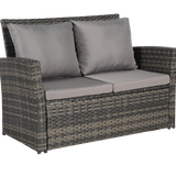 4 Pieces Outdoor Patio Furniture Sets Garden Rattan Chair Wicker Set
