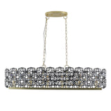 39" Contemporary Crystal and Black-Gold Pendant Chandelier
