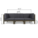 Oana 3 Piece Sofa Set With Water Resistant Cushions