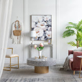 Unique Capiz Coffee Table & Pedestal Base