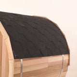 Blisspod, Prague, Canadian Red Cedar Outdoor Steam Barell Sauna, 2-4 / 4-6 persons with Full Glass Back & 2 front Porch seats