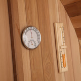 Blisspod, Prague, Canadian Red Cedar Outdoor Steam Barell Sauna, 2-4 / 4-6 persons with Full Glass Back & 2 front Porch seats