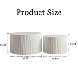 Nesting Coffee Table Set of 2 Round Wooden Tables
