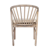 Outdoor Dining Chairs Set of 2 with Acacia Wood and Cream Washable Cushions