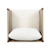 Outdoor Acacia Wood Club Chair with Diamond Rope Weave & Cushions, Teak Finish
