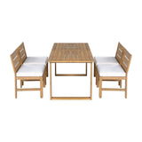 U_STYLE Farmhouse 5-Piece Outdoor Patio Dining Set with Adjustable Legs