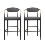 Upholstered Bar Stools With Backs For Kitchen Island (Set of 2)