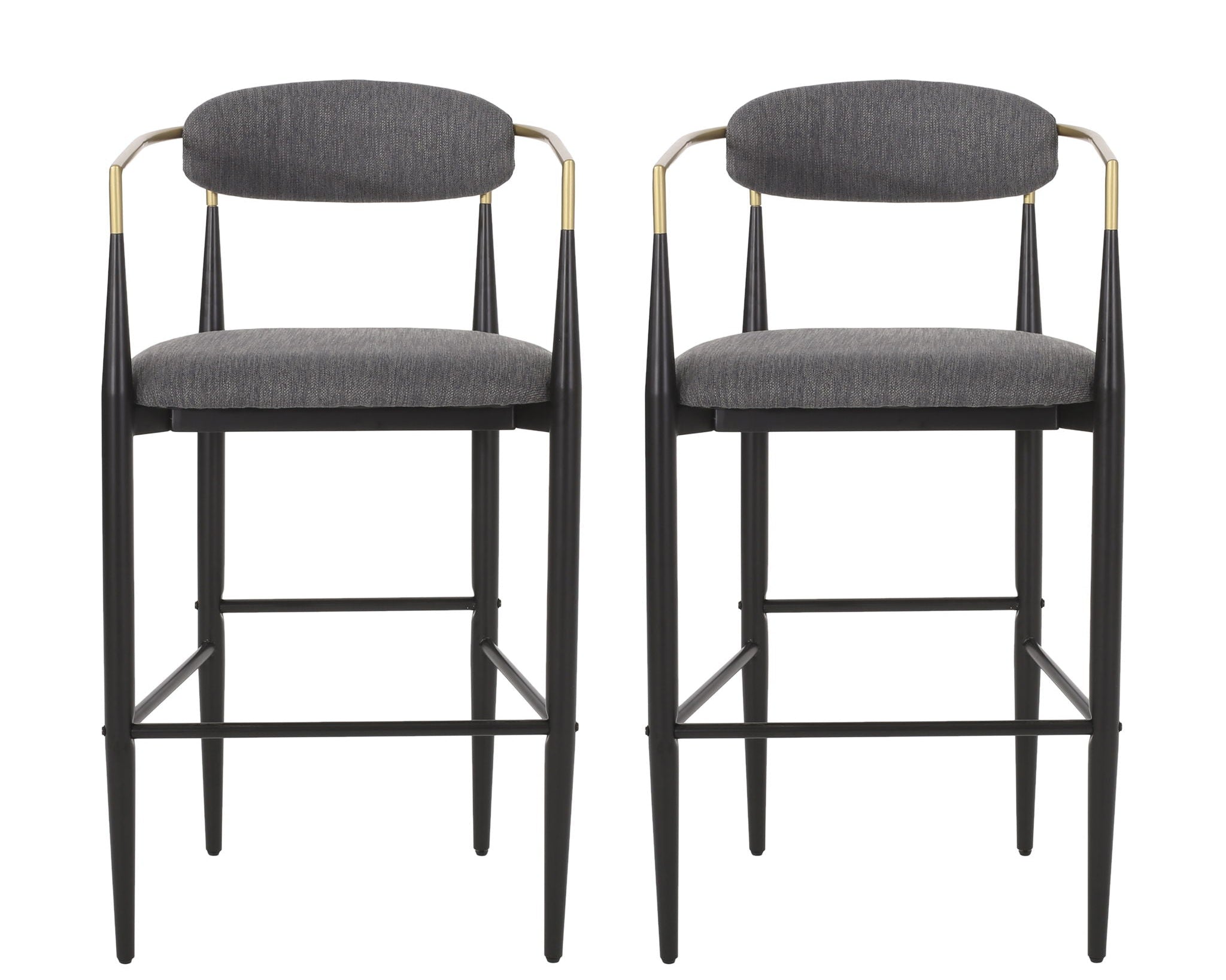 Upholstered Bar Stools With Backs For Kitchen Island (Set of 2)