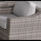 Swivel Patio Chair With Luxurious Cushions (Set of 2) - Gray Mix
