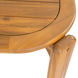 Kaja Outdoor Acacia Wood Dining Table, Teak Finish with Slat Design