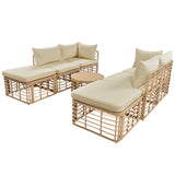 7 Pieces Outdoor Patio Furniture, All-Weather Rattan Sectional Sofa Set