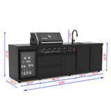 4-Burner Deluxe Stainless Steel Propane Gas Outdoor Kitchen Barbecue Island Grill